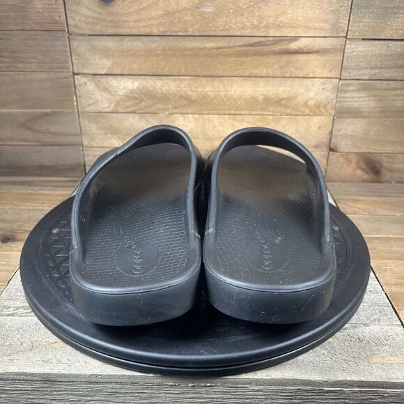 Oofos OOahh Mens Sz 10 Womens Sz 12 Sport Flex Slide Recovery Sandals Black - Picture 5 of 11